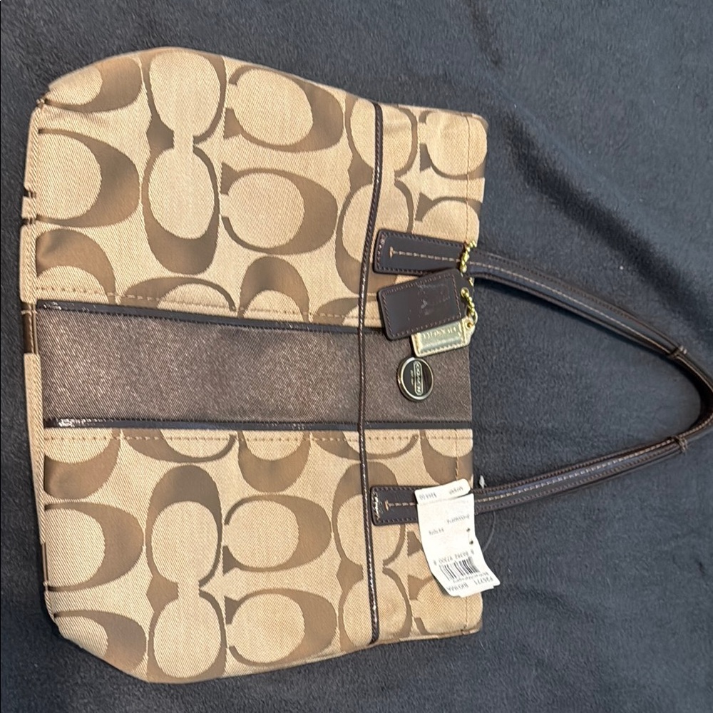 Coach Brown Signature Tote Bag